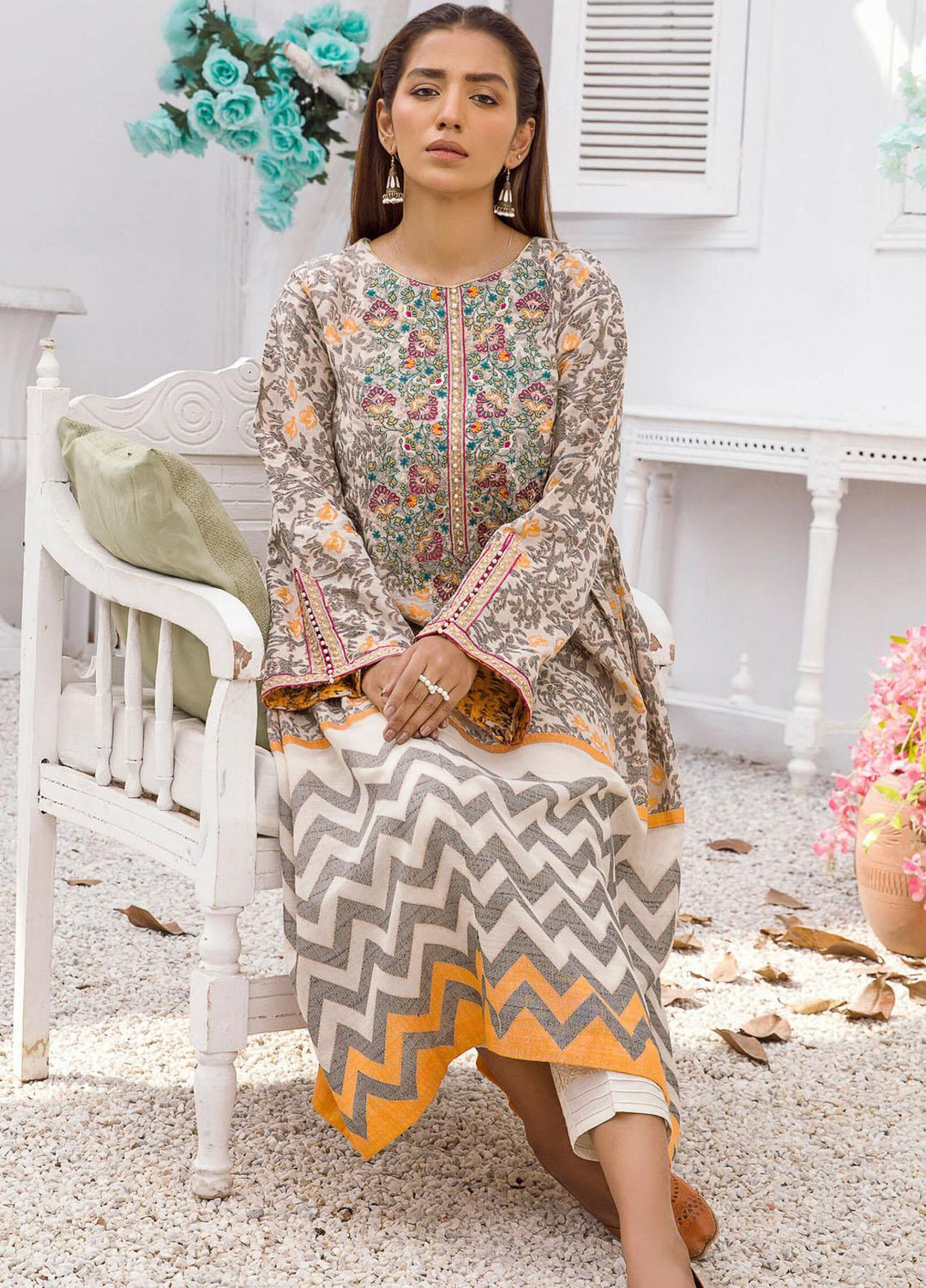 Kross Kulture Luxury Pret Embroidered Jacquard Shirt KB-21221 Digital Print