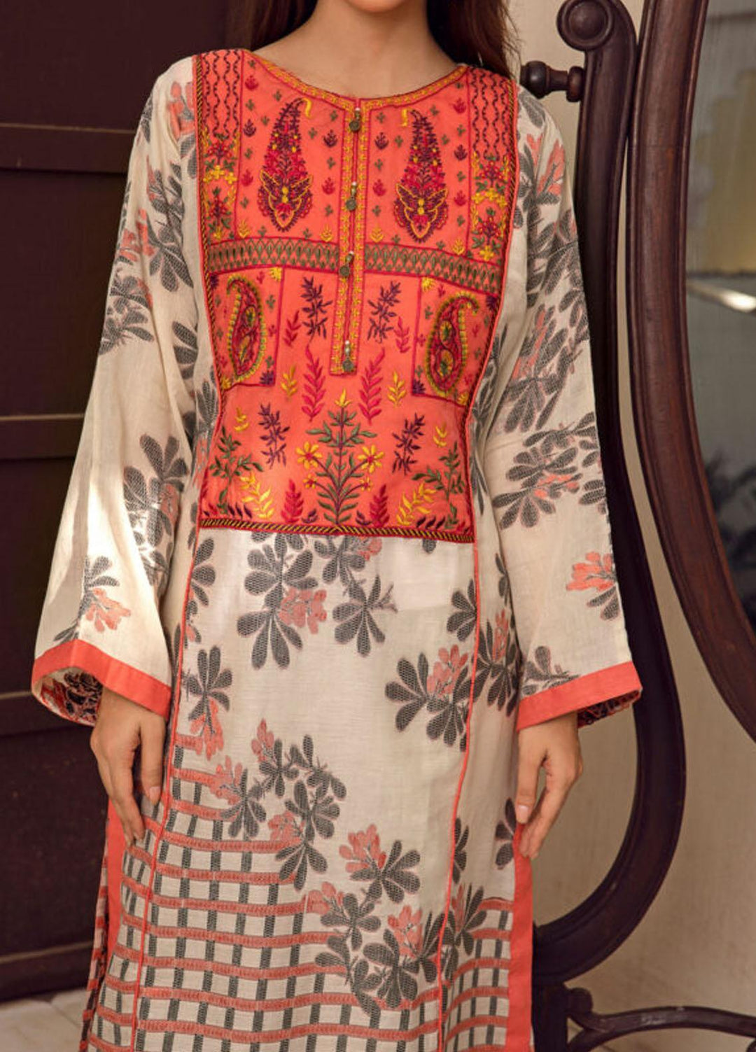 Kross Kulture Luxury Pret  Jacquard Shirt KX-21224 Off White