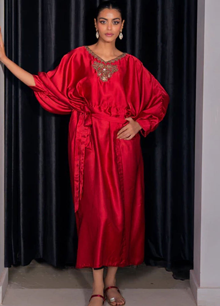 Kross Kulture Pret Embroidered Silk 1 Piece 0001166-RED