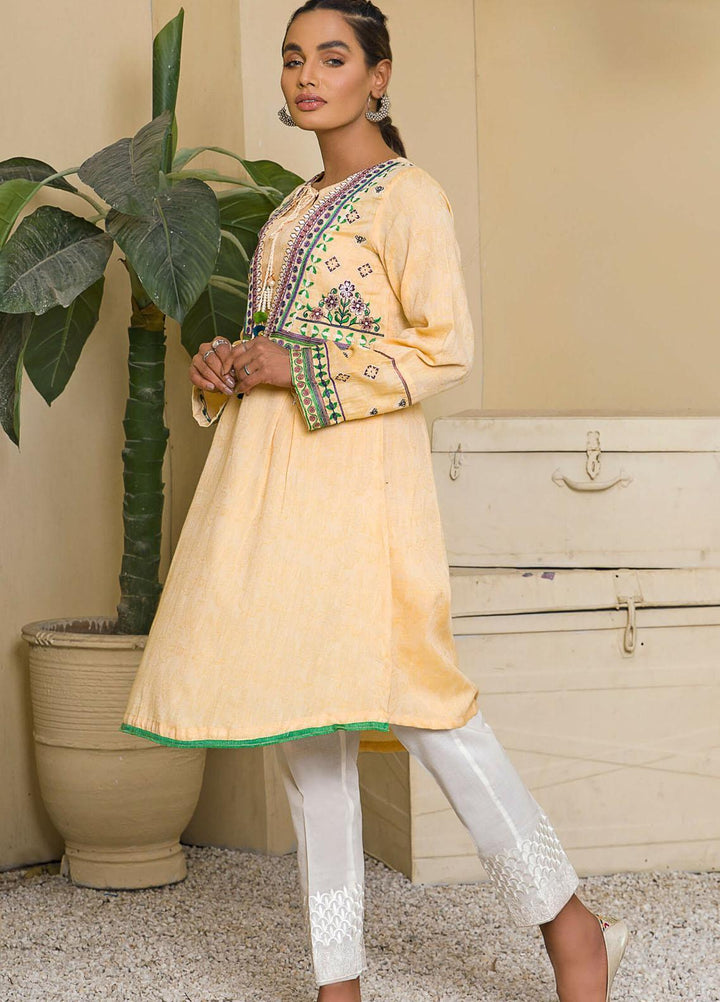 Kross Kulture Casual Pret Embroidered Cotton Shirt KB-21088 Beige