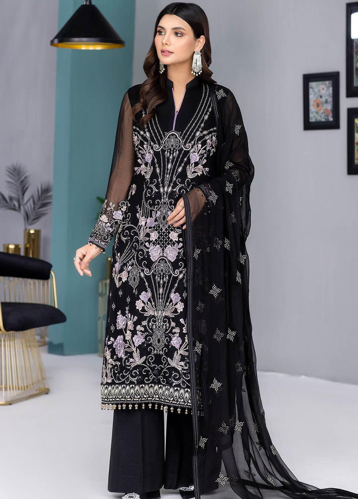 Kuch Khas By Flossie Embroidered Chiffon Suits Unstitched 3 Piece FS23KKLU K-1307 Arabian Night - Luxury Collection