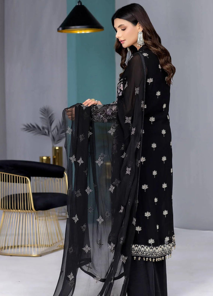 Kuch Khas By Flossie Embroidered Chiffon Suits Unstitched 3 Piece FS23KKLU K-1307 Arabian Night - Luxury Collection