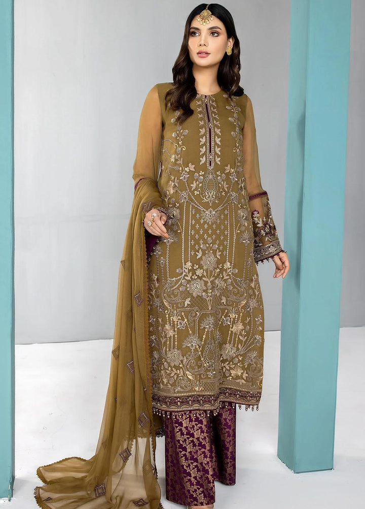 Kuch Khas By Flossie Embroidered Chiffon Suits Unstitched 3 Piece FS23KKLU K-1302 Rose Gold - Luxury Collection
