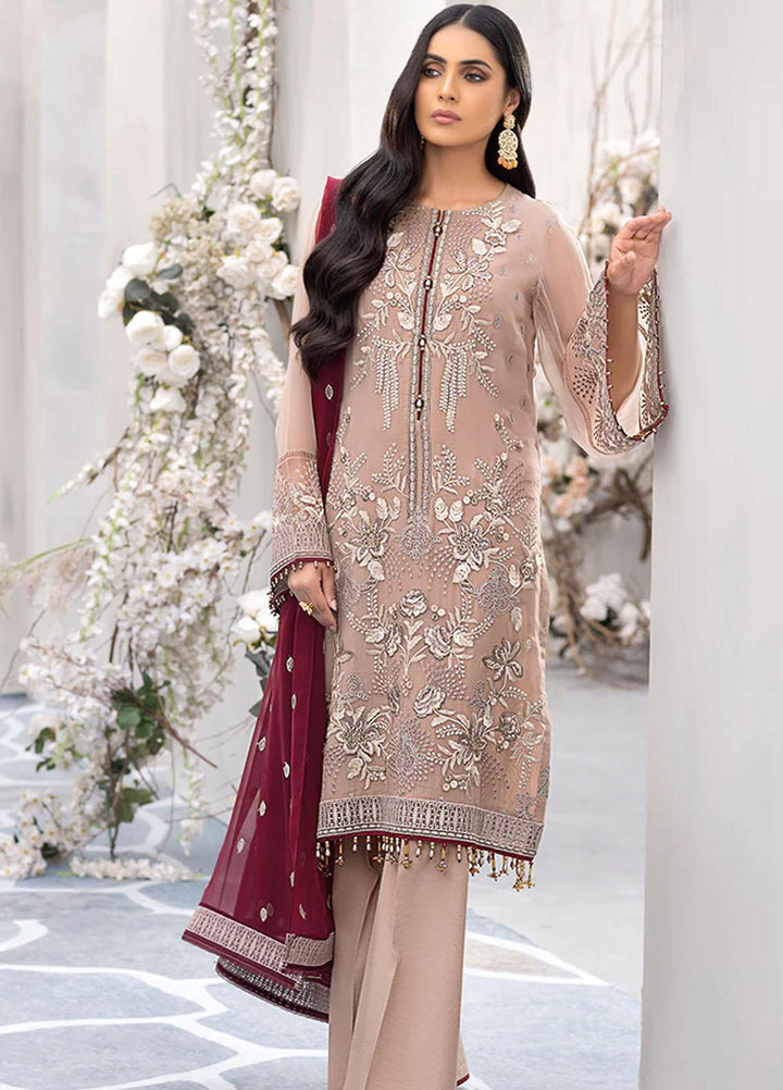 Kuch Khas By Flossie Embroidered Chiffon Suits Unstitched 3 Piece FS23KKLU K-1210 Spiffy Desire - Luxury Collection