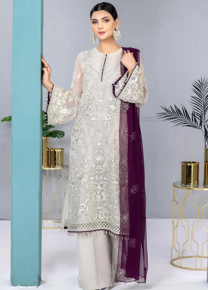 Kuch Khas By Flossie Embroidered Chiffon Suits Unstitched 3 Piece FS23KKLU K-1304 Selene - Luxury Collection