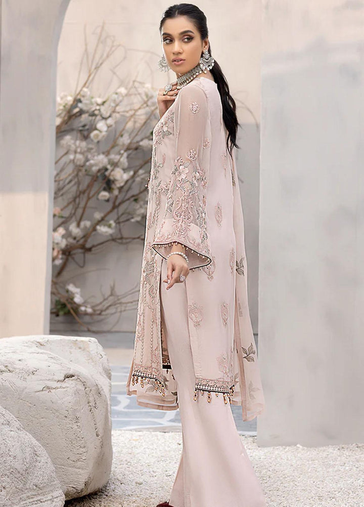 Kuch Khas By Flossie Embroidered Chiffon Suits Unstitched 3 Piece FS23KKLU K-1202 Charismatic Pink - Luxury Collection