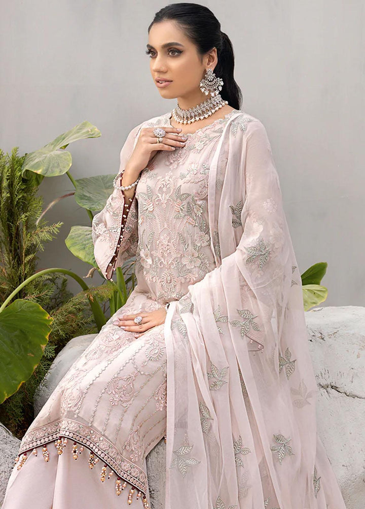 Kuch Khas By Flossie Embroidered Chiffon Suits Unstitched 3 Piece FS23KKLU K-1202 Charismatic Pink - Luxury Collection