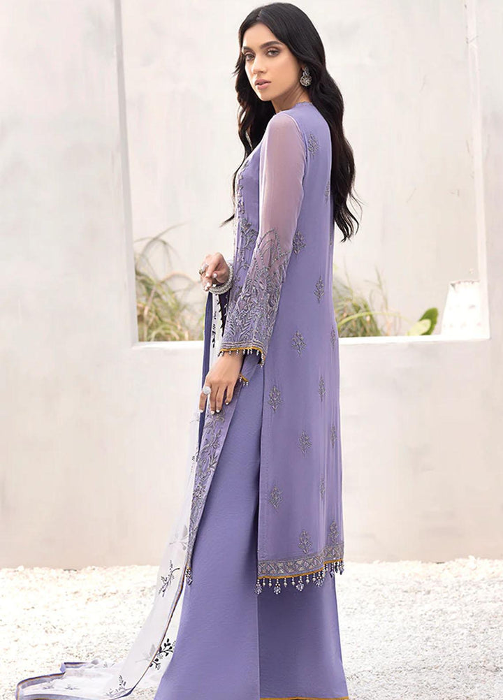 Kuch Khas By Flossie Embroidered Chiffon Suits Unstitched 3 Piece FS23KKLU K-1201 Amethyst Elegancy - Luxury Collection