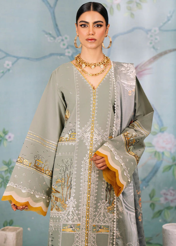 La Hira by Bin Ilyas Embroidered Lawn Suits Unstitched 3 Piece BI24LH 206A - Summer Collection