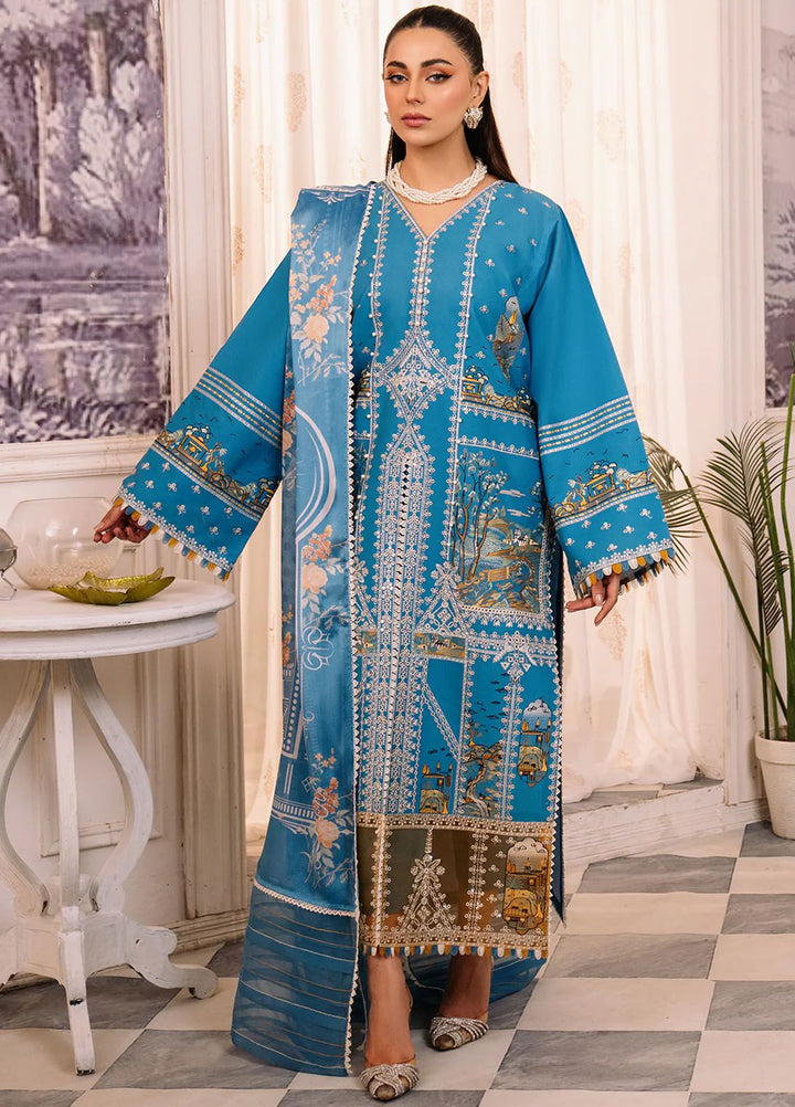 La Hira by Bin Ilyas Embroidered Lawn Suits Unstitched 3 Piece BI24LH 206B - Summer Collection