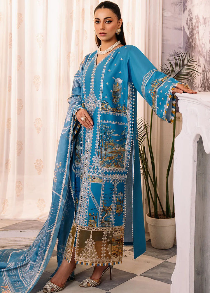 La Hira by Bin Ilyas Embroidered Lawn Suits Unstitched 3 Piece BI24LH 206B - Summer Collection