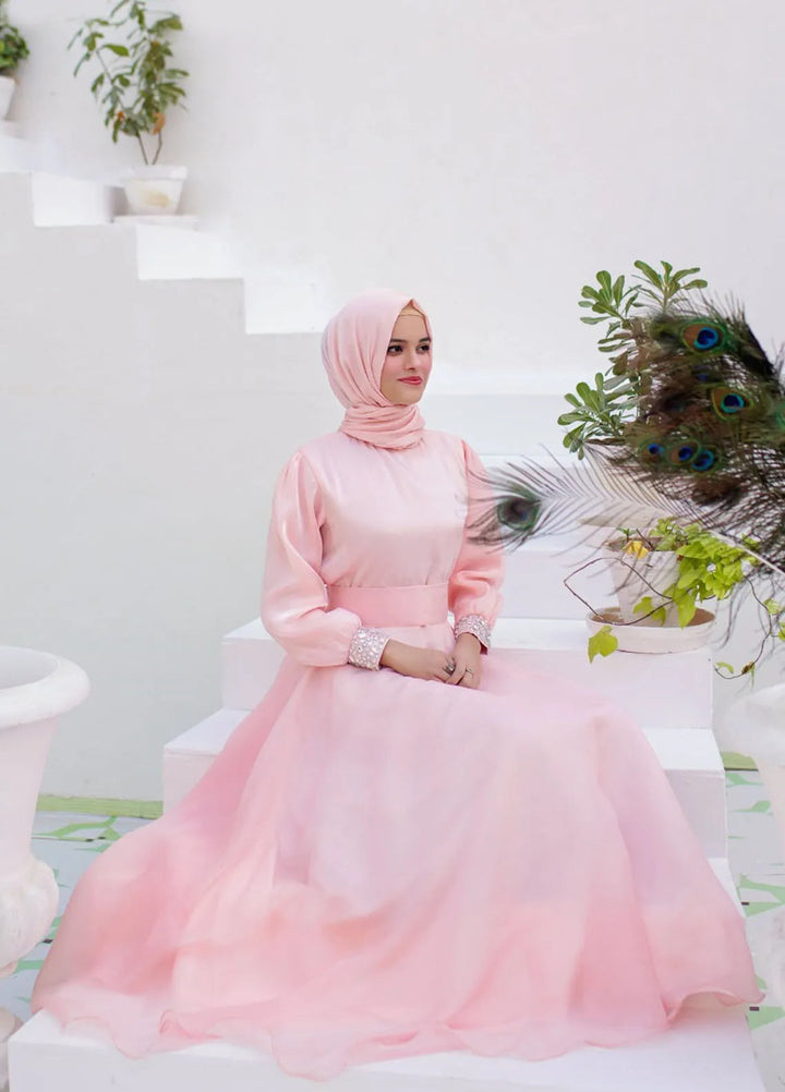 La Khilaba Pret Embellished Lava Organza Abaya Luxe Umbrella