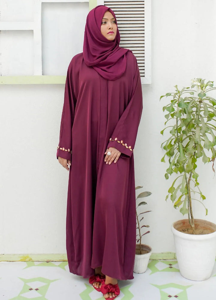 La Khilaba Pret Embellished Nida Fabric Abaya Desert