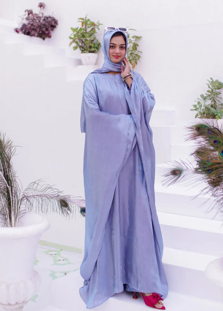 La Khilaba Pret Plain Lava Silk Abaya Lustrous Kaftan