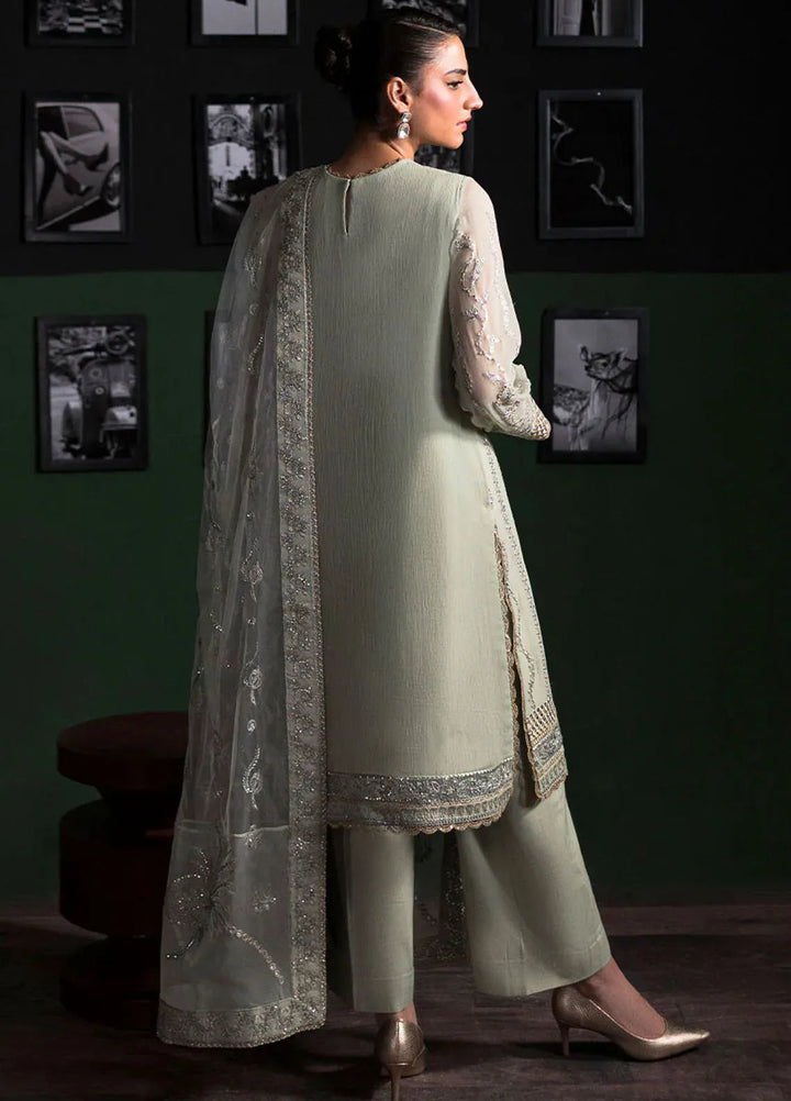 La Regina by Seraph Embroidered Chiffon Suits Unstitched 3 Piece SPH24LR Nile mist - Festive Collection
