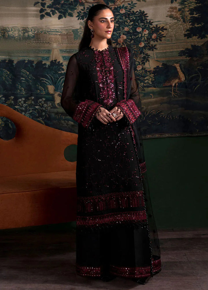 La Regina by Seraph Embroidered Chiffon Suits Unstitched 3 Piece SPH24LR Onyx - Festive Collection