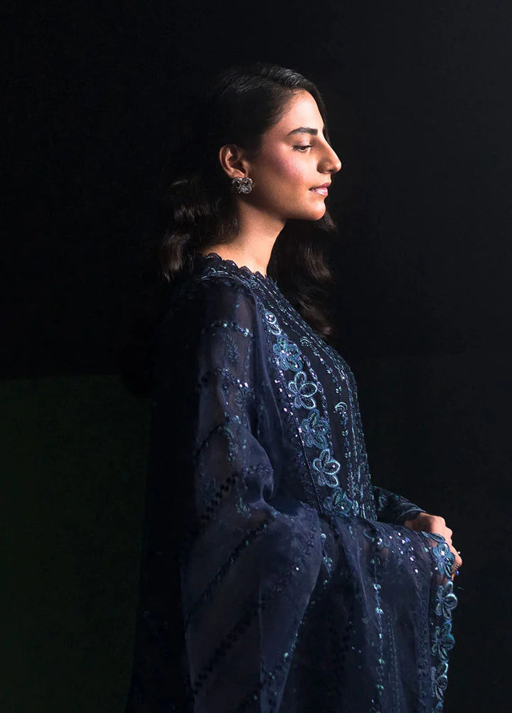 La Regina by Seraph Embroidered Chiffon Suits Unstitched 3 Piece SPH24LR Salvia - Festive Collection