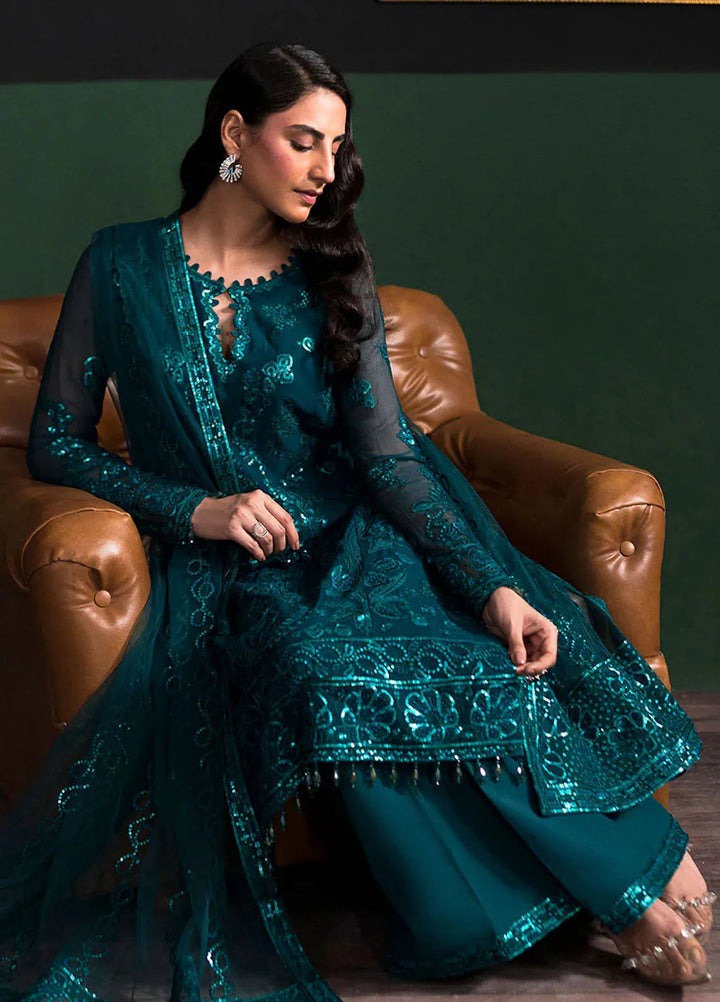 La Regina by Seraph Embroidered Chiffon Suits Unstitched 3 Piece SPH24LR Scarlet - Festive Collection