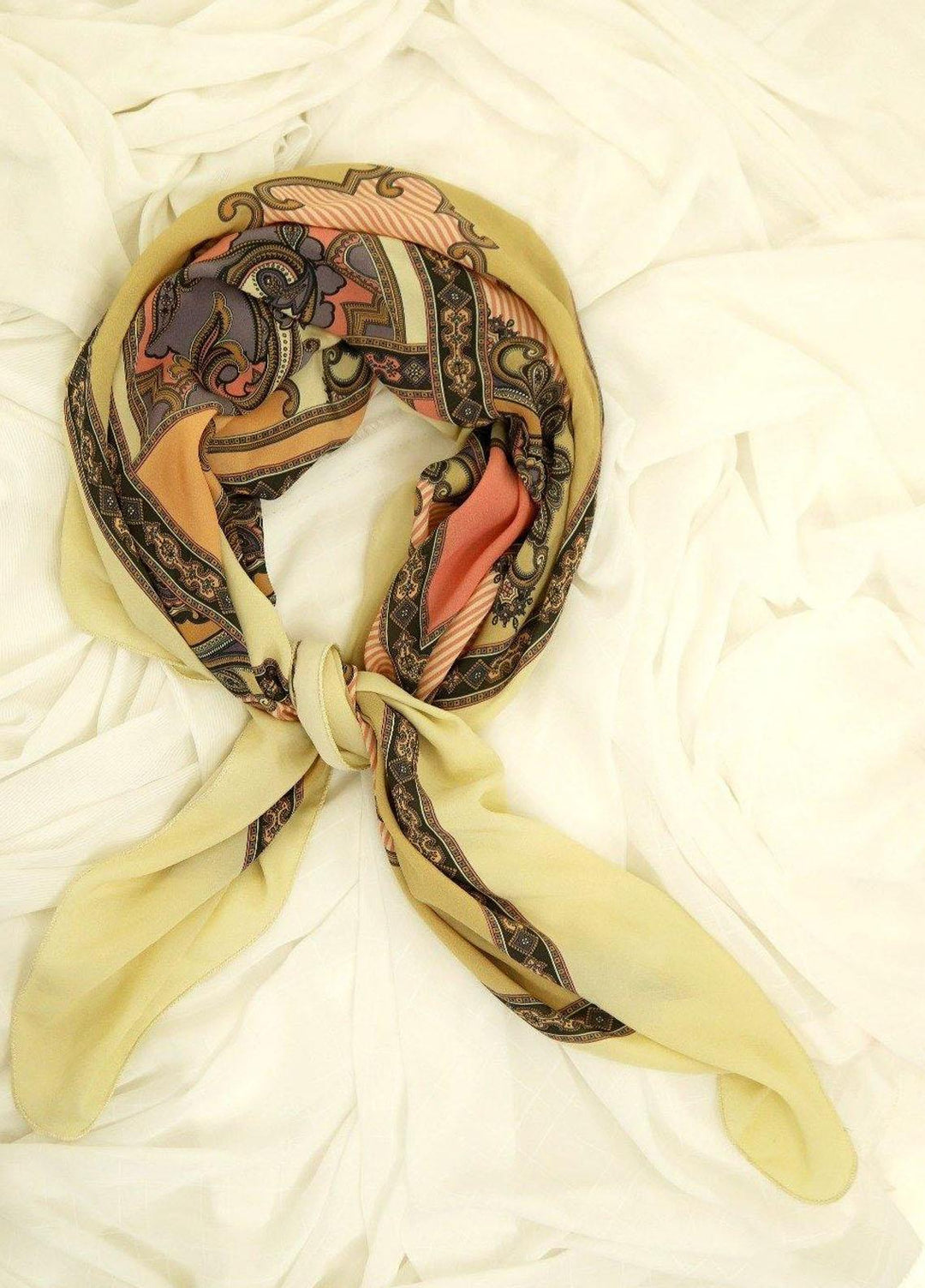 La Rosaa Silk Scarf Paisley Bandana - Silk Scarves
