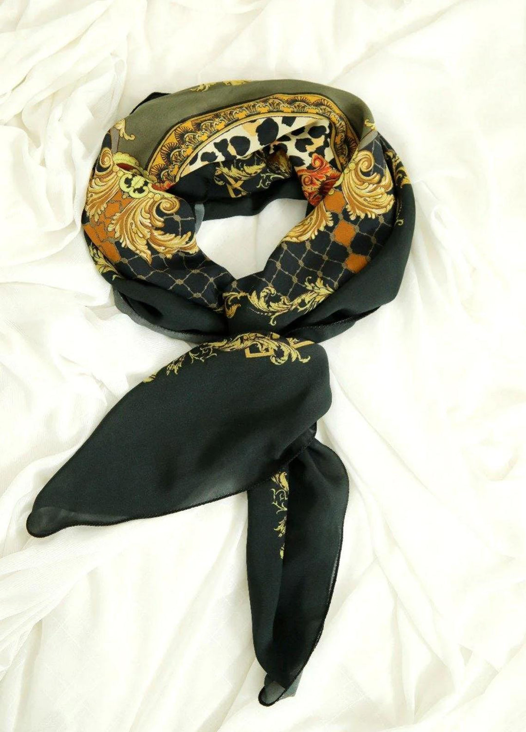 La Rosaa Silk Scarf Baroque Tiger - Silk Scarves