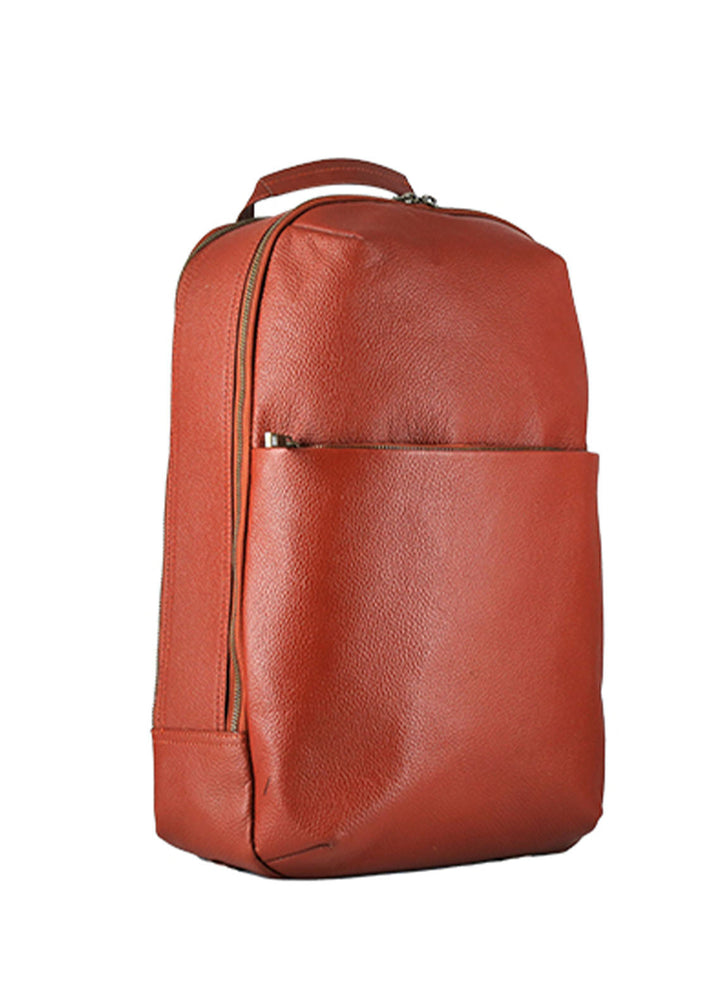 Lafanzo Pret Plain Leather Backpack 5694 Brick Red