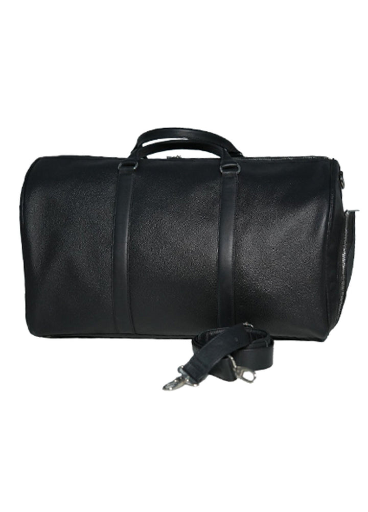 Lafanzo Pret Plain Leather Duffel Bag 5712 Black