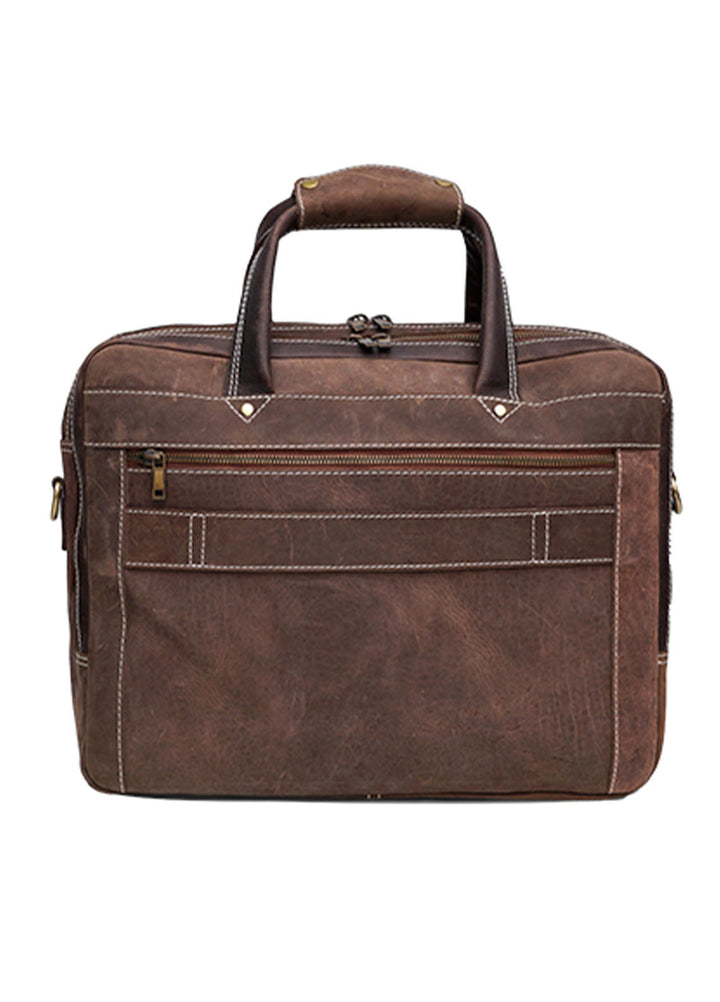 Lafanzo Pret Plain Leather Laptop Bag 5013 Coffee Brown