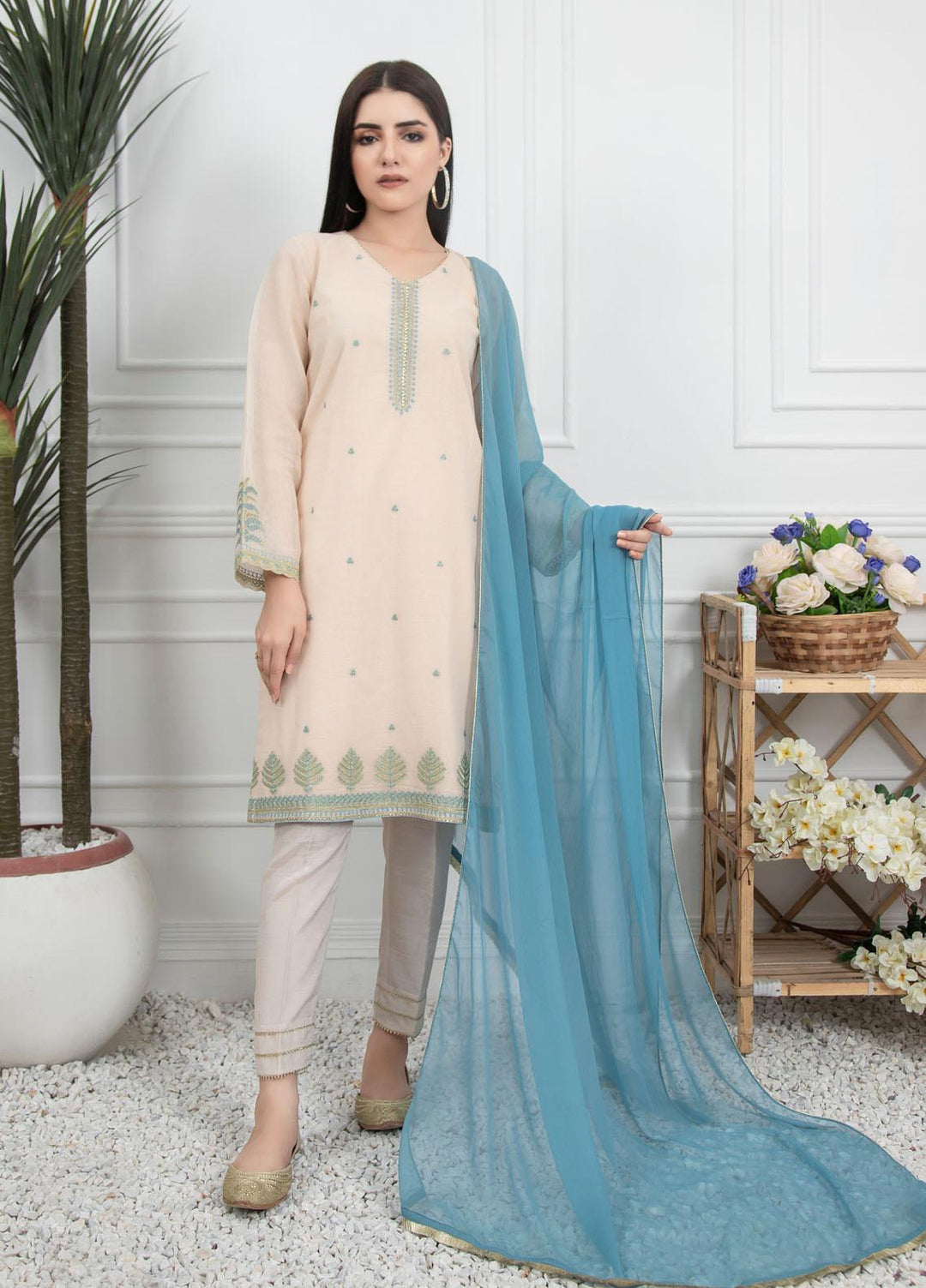 Lakhany Embroidered Raw Silk Stitched 3 Piece Suit LSM21LP-6 LSM-2239