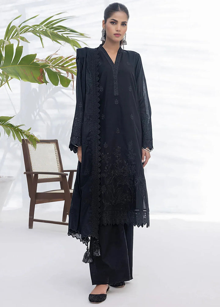 Lakhany Monochrome Embroidered Lawn Suit Unstitched 3 Piece LSM24ML LG-IZ-0183 - Summer Collection