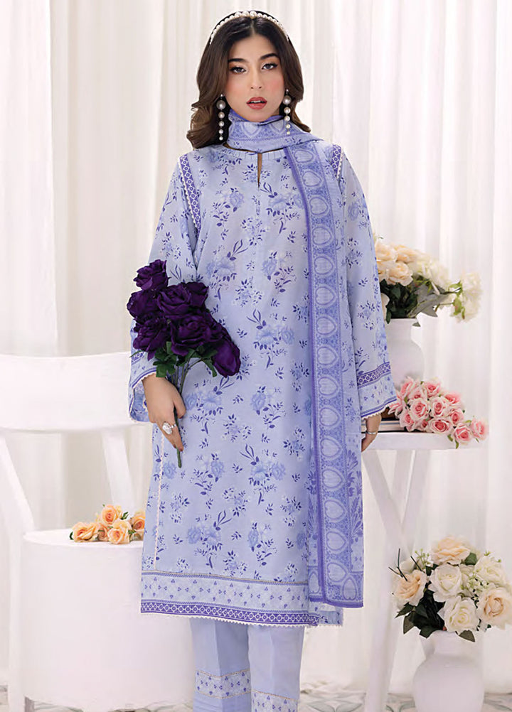 Lakhany Printed Bana dora Suits Unstitched 3 Piece LSM25MP MP-0104 - Summer Collection