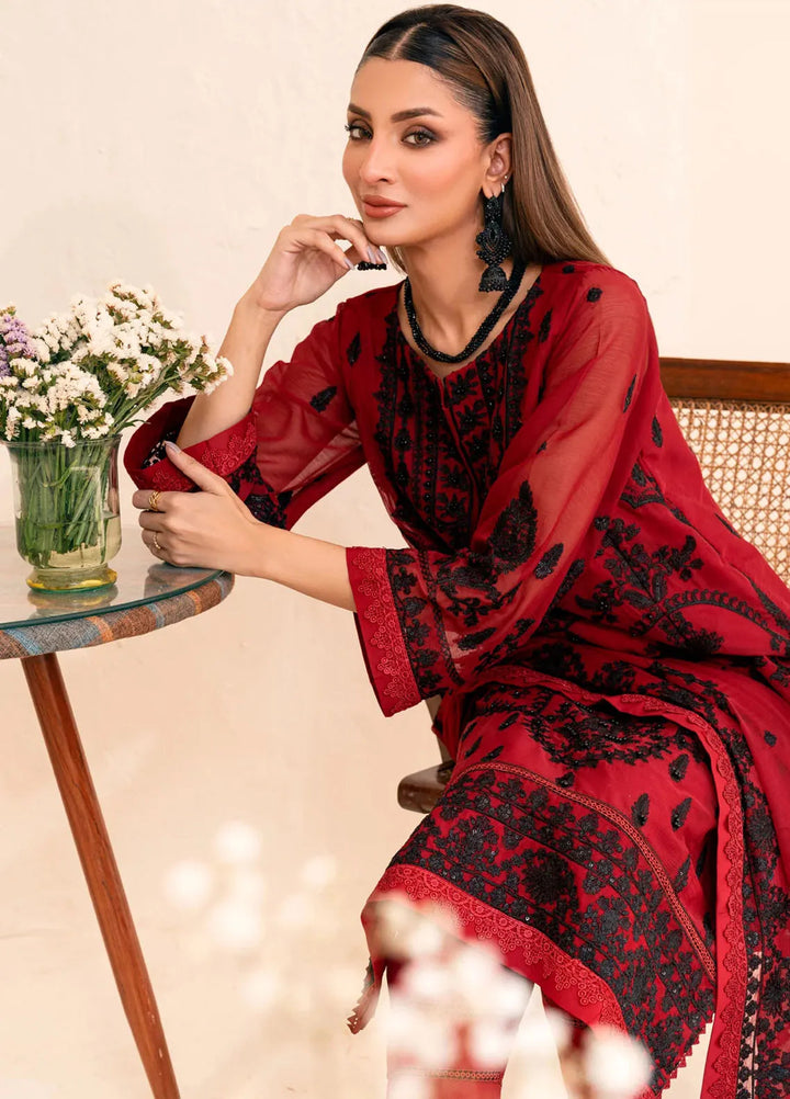 Lallaria by Noorma Kaamal Embroidered Chiffon Suit Unstitched 4 Piece NKL24L NK-LLC-30 - Festive Collection