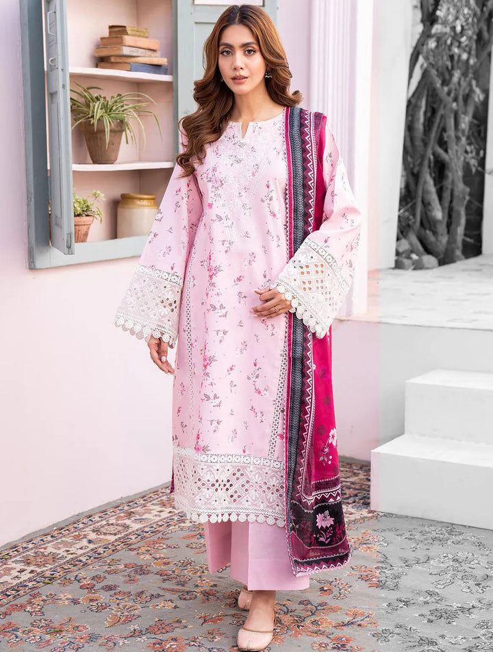 Lamhay By Bin Ilyas Embroidered Lawn Suit Unstitched 3 Piece BI24LL D-108 - Summer Collection