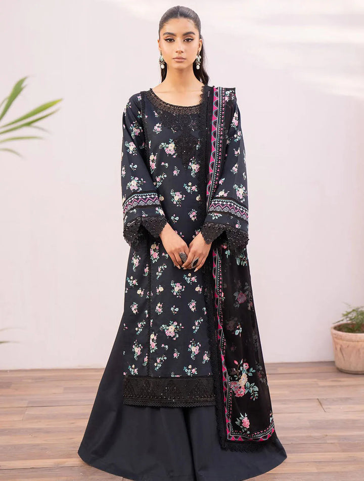 Lamhay By Bin Ilyas Embroidered Lawn Suit Unstitched 3 Piece BI24LL D-110 - Summer Collection