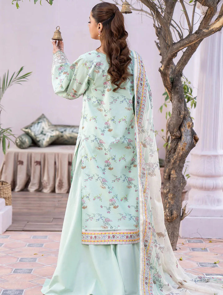 Lamhay By Bin Ilyas Embroidered Lawn Suit Unstitched 3 Piece BI24LL D-112 - Summer Collection
