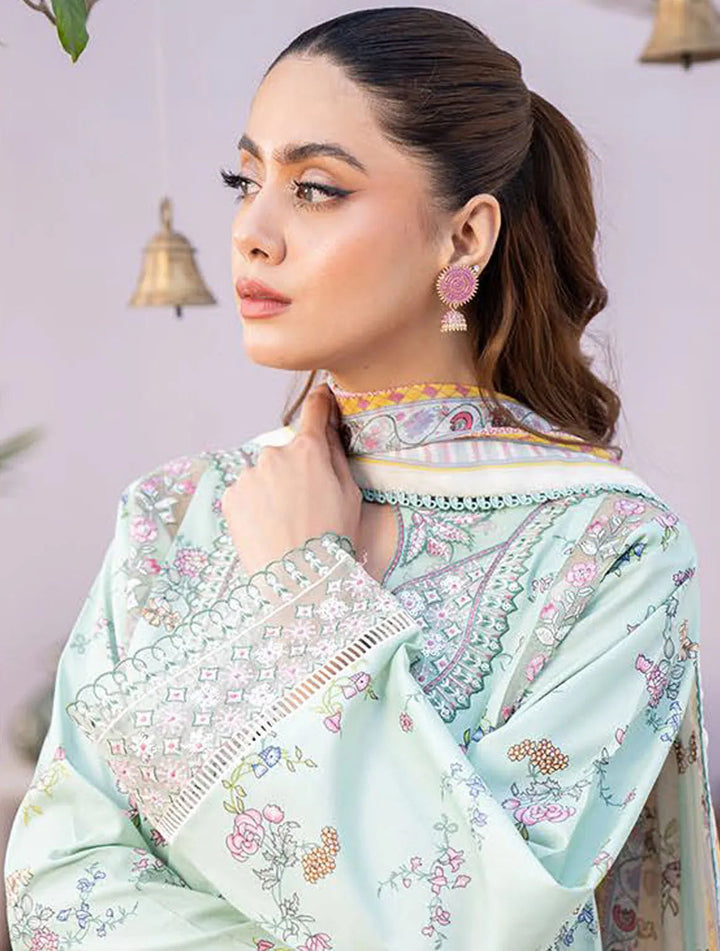 Lamhay By Bin Ilyas Embroidered Lawn Suit Unstitched 3 Piece BI24LL D-112 - Summer Collection