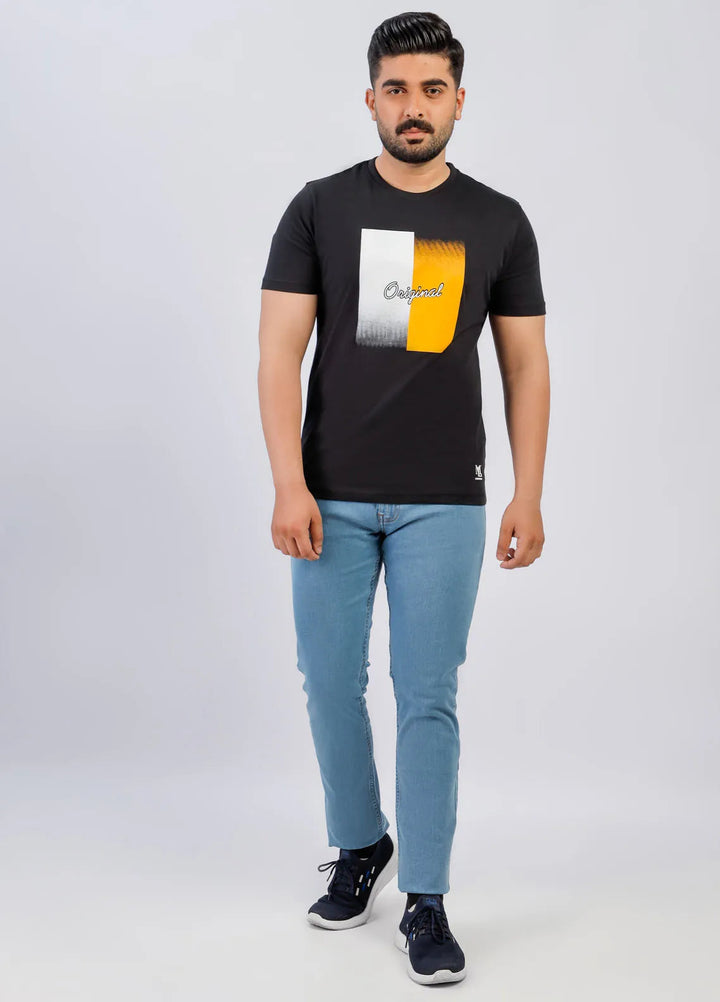Lamorado Cotton Casual Men T-Shirt - Black Graphic