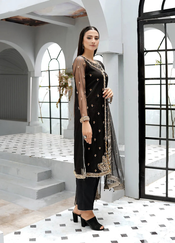 Layout Pret Embroidered Net 4 Piece Suit Camila