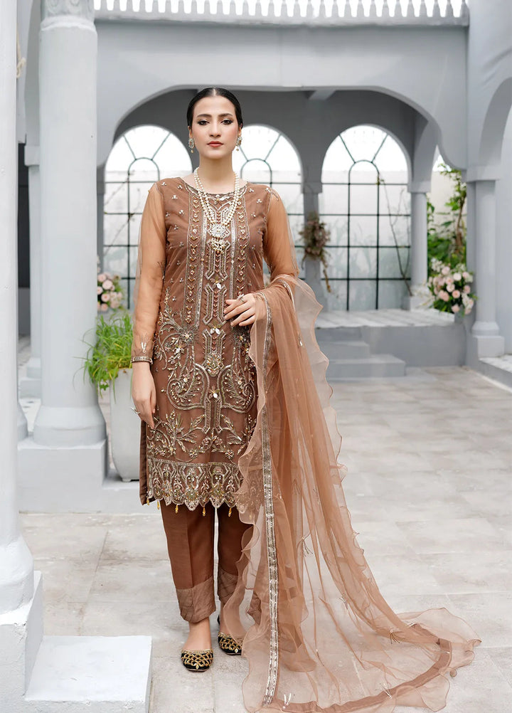 Layout Pret Embroidered Net 4 Piece Suit Regine