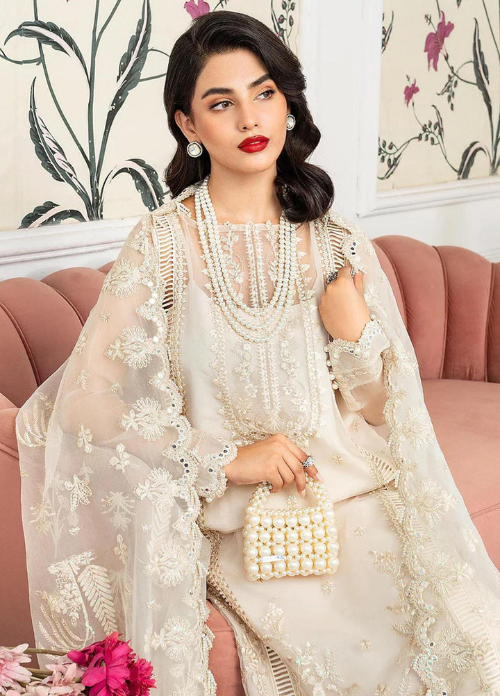 Lehriya By Meeral Embroidered Organza Suits Unstitched 3 Piece MRL24L Dahlia - Formal Collection