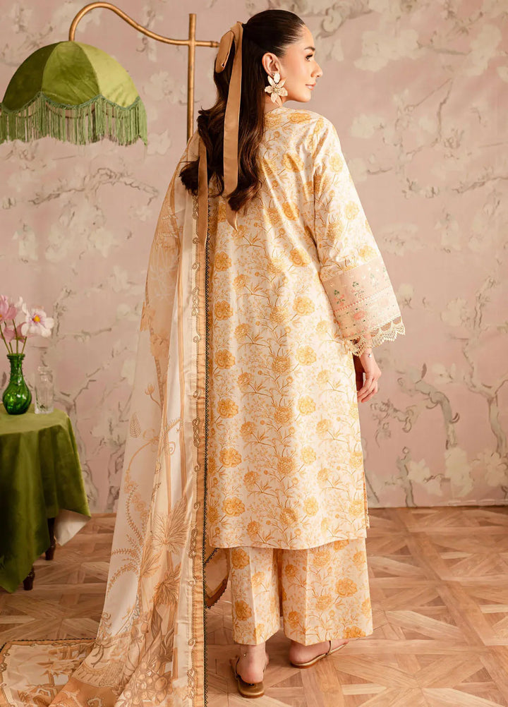 Leila by Mahnur Embroidered Lawn Suits Unstitched 3 Piece MN24LP D-02 Mandarin - Summer Collection