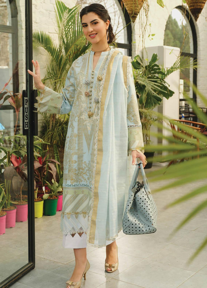 Lifestyle By Rang Rasiya Embroidered Lawn Suits Unstitched 3 Piece RR23LL 10 Luna - Summer Collection