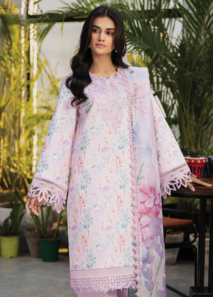Lifestyle by Rang Rasiya Embroidered Lawn Suits Unstitched 3 Piece RR25LS D-12 Blush - Summer Collection