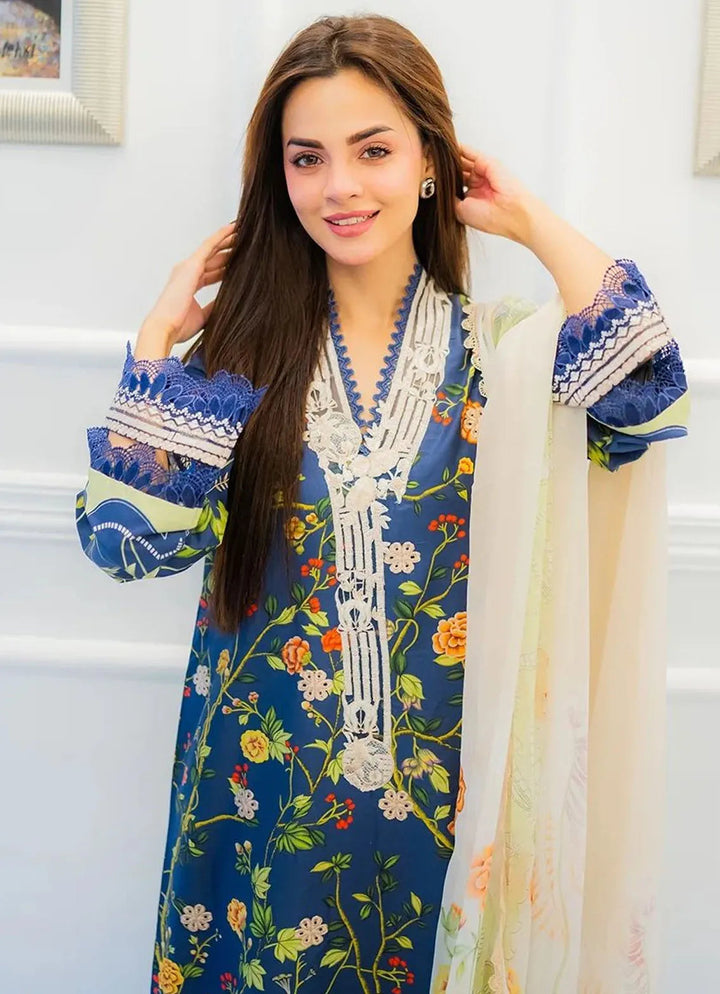Lila by Sable Vogue Embroidered Lawn Suit Unstitched 3 Piece SV24LI SAL-06-24 - Summer Collection