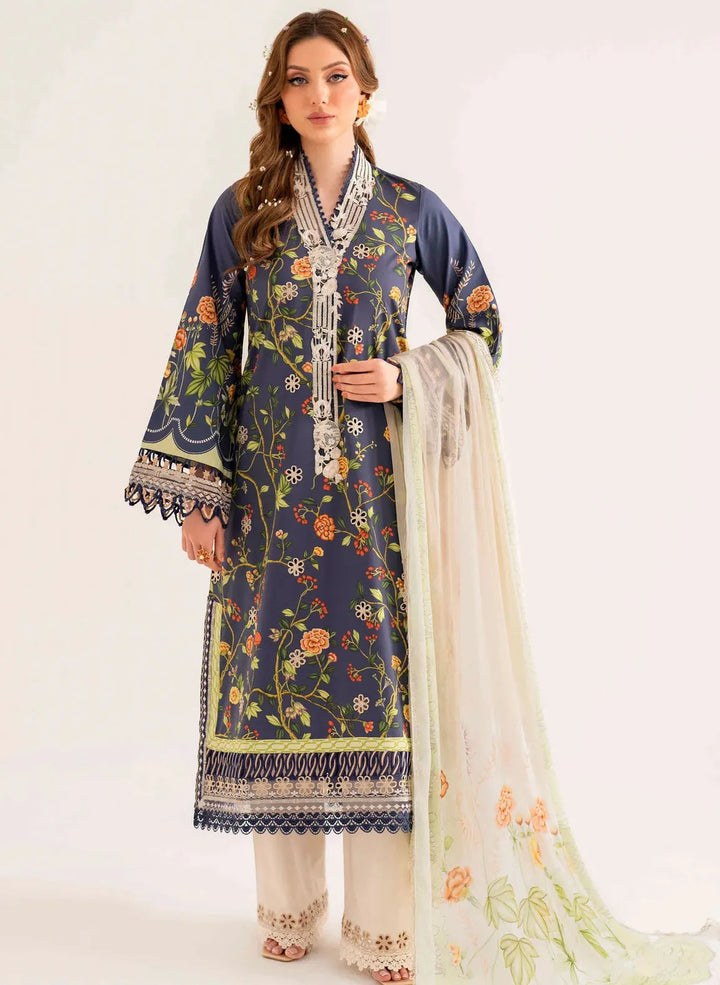 Lila by Sable Vogue Embroidered Lawn Suit Unstitched 3 Piece SV24LI SAL-06-24 - Summer Collection