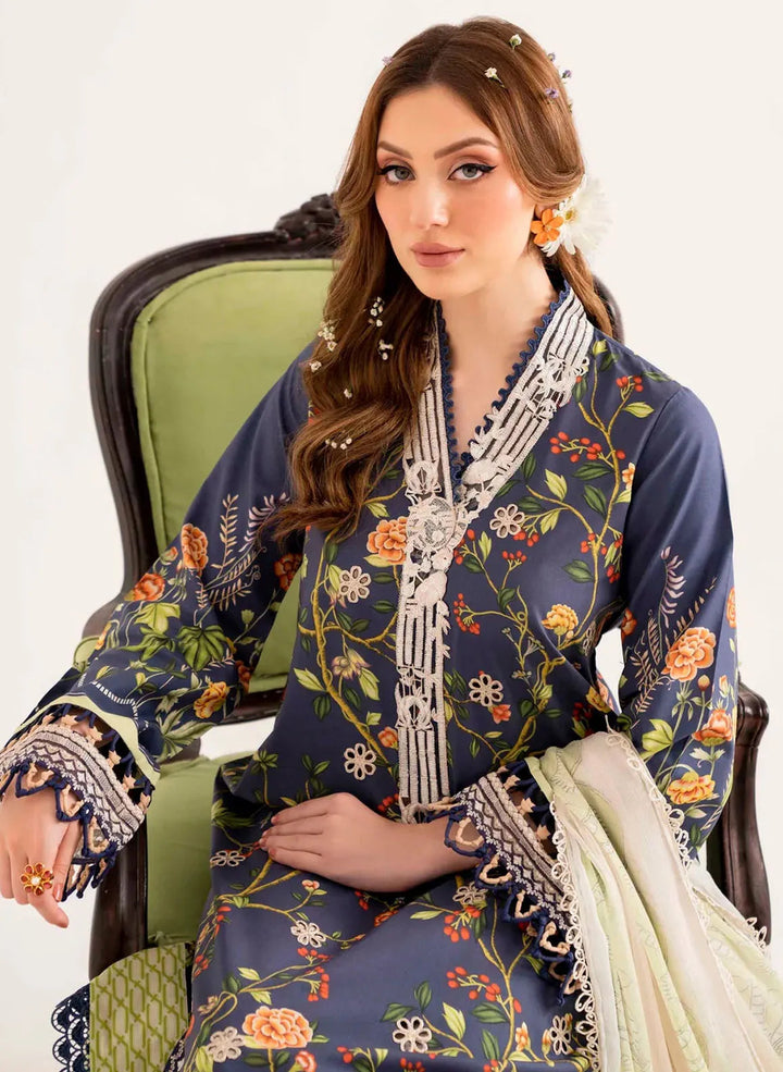 Lila by Sable Vogue Embroidered Lawn Suit Unstitched 3 Piece SV24LI SAL-06-24 - Summer Collection