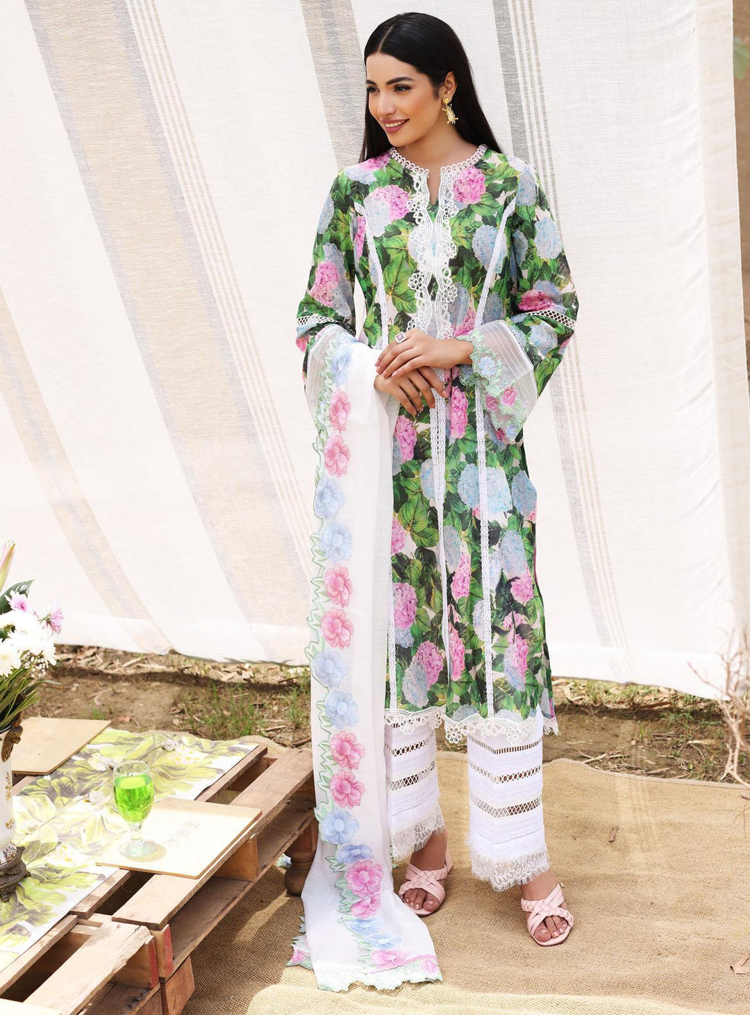 Lila By Sable Vogue Embroidered Lawn Suits Unstitched 2 Piece SV22L SAL-11 - Summer Collection