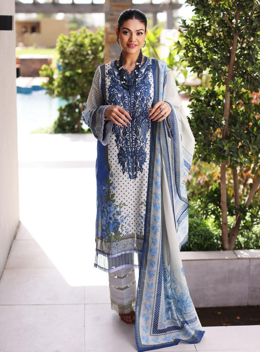 Lila By Sable Vogue Embroidered Lawn Suits Unstitched 2 Piece SV22L SAL-14-A - Summer Collection