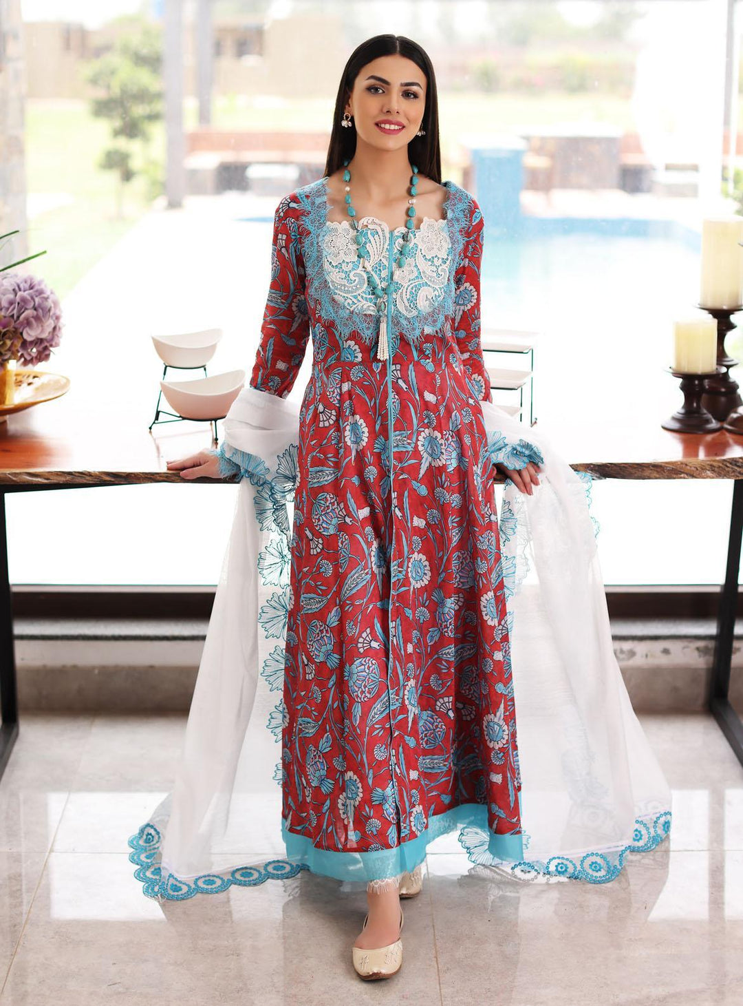 Lila By Sable Vogue Embroidered Lawn Suits Unstitched 2 Piece SV22L SAL-16 - Summer Collection