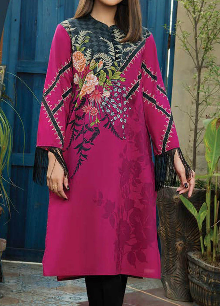 LimeLight Printed Lawn  Unstitched Kurties LL21S U-1235 FUSCHIA PINK - Summer Collection