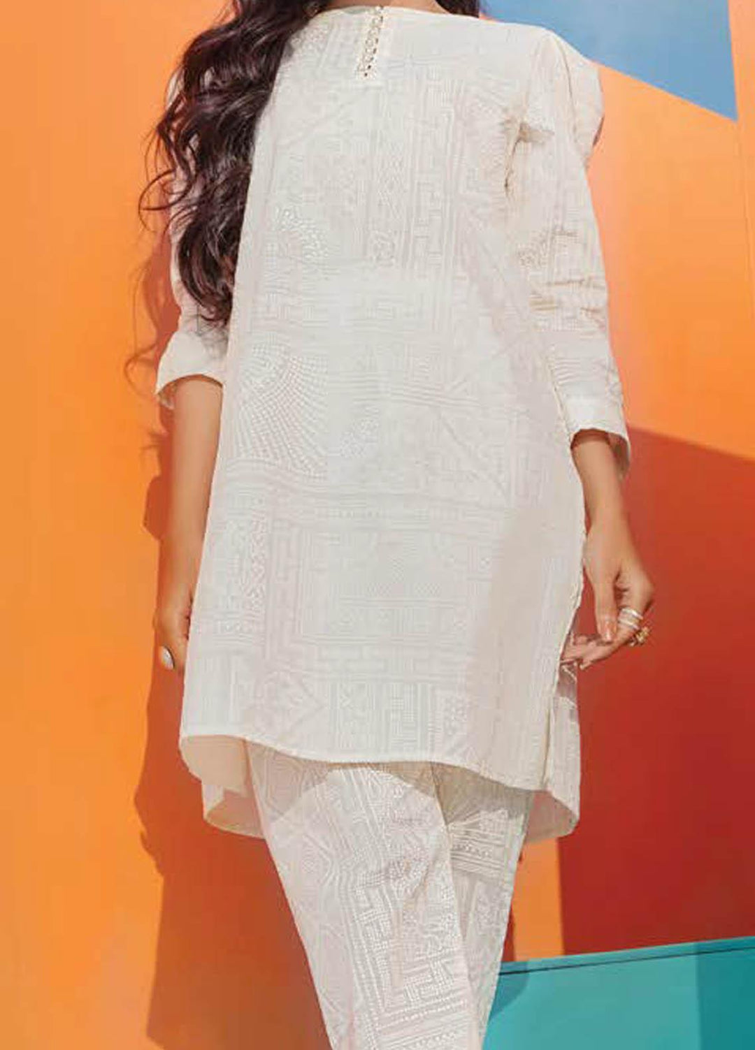 LimeLight Printed Lawn  Unstitched Kurties LL21S U-1407 OFF WHITE - Summer Collection